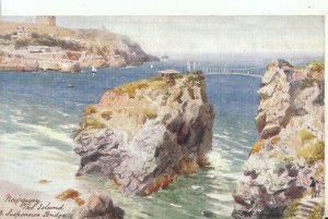 Cornwall Postcard - Newquay - The Island & Suspension Bridge - Ref 12147A