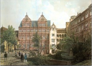 Postcard Germany Heidelberg - Courtyard by Chapuy