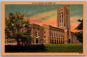 Baltimore Maryland 1940s Postcard City College