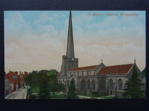 Somerset BRIDGWATER St. Mary Church & St. Marys Street c1905 Postcard Valentine