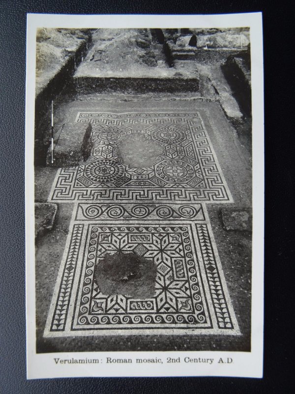 Hertfordshire St. Alban VERULAMIUM Mosaic (2) - Old RP Postcard