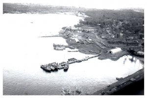 Aerial View of Docks in Samar Philippines 1945 RPPC Postcard Repro