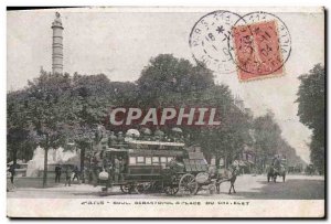 Old Postcard Paris Boulevard Sebastopol Square Rosary