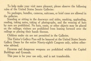 United States Senate Chamber Edward M. Kennedy, Visiting ORIGINAL PASS