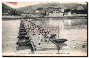 Old Postcard Vienna Bridging Laborers on the Rhone completion of a bridge Mil...