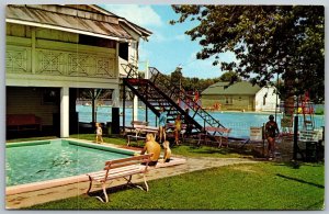 Vtg Ohio OH Swimming Pool View Buckeye Lake Park Postcard