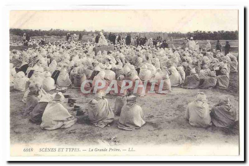 Algeria Old Postcard Scenes and Types The great prayer (Muslim religion)