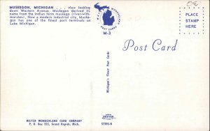 Muskegon Michigan MI Convertible VW Volkswagen Bug Beetle Vintage Postcard