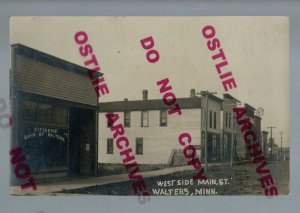 Walters MINNESOTA RPPC 1909 MAIN STREET Bank nr Albert Lea Alden Bricelyn