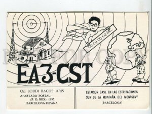 464549 1984 year Spain Barcelona gnomes radio QSL card to USSR