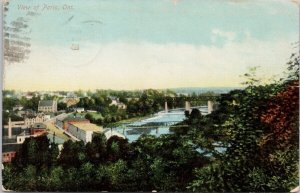 Paris Ontario ON Birdseye c1910 Postcard H40 *as is