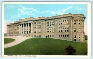 PUEBLO, Colorado CO ~ CENTRAL HIGH SCHOOL ca 1920s-30s pre linen Postcard
