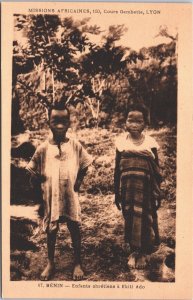 West Africa Benin Enfants Chretiens a Ekiti Ado Vintage Postcard 09.21