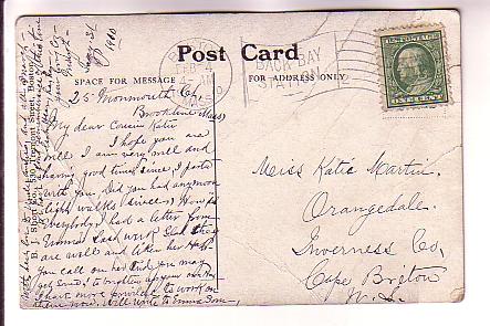 Robert Burns, His Highland Mary, Boston, Massachusetts, Used 1910 Flag Cancel