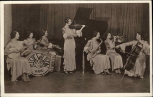 Jessie Wildon and Her Band Women Musicians Instruments Vintage RPPC PC