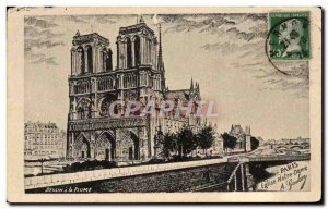 Old Postcard Paris Eglise Notre Dame