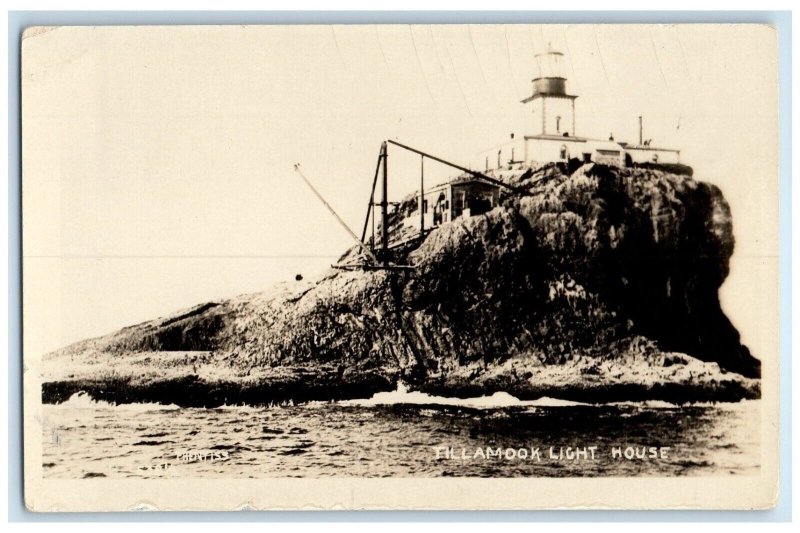 c1910's Tillamook Lighthouse Oregon OR RPPC Photo Unposted Antique Postcard