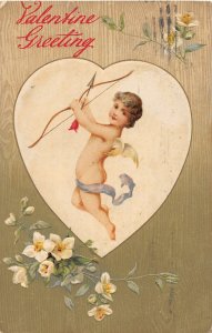 G14/ Valentine's Day Love Holiday Postcard c1910 Cupid Bow Arrow 17