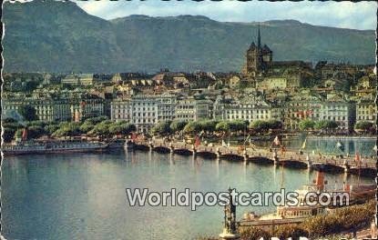 La Rade, le Pont du Mont Blanc Geneve Swizerland 1954 