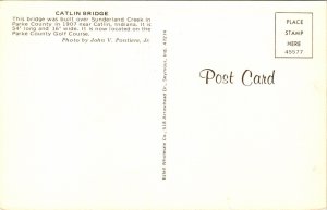 Catlin Old Covered Bridge Sunderland Creek Parke County Postcard VTG UNP Vintage 