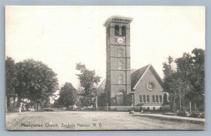 SACKETS HARBOR NY PRESBYTERAIN CHURCH ANTIQUE POSTCARD