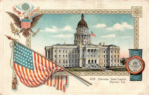 LPS10 Denver Colorado State Capitol Building State Seal Postcard 