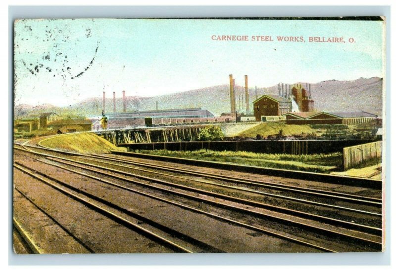 c. 1910 Carnegie Steel Works, Bellaire, OH. Postcard P15 