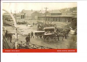 Titanic 1912-2012 Nova Scotia Archives, Hearses at Halifax, Wooden Coffins, Boat