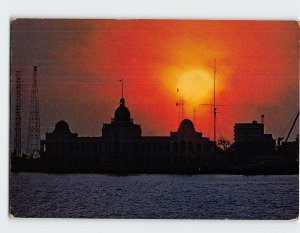 Postcard Sunset on Suez Canal Authority Building, Port Said, Egypt