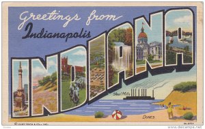 Large Letter Greetings , INDIANA , PU-1945