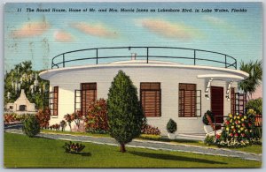 Vtg Lake Wales Florida FL Round House Home of Mr Mrs Morris Jones 1930s Postcard