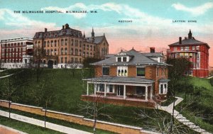 Vintage Postcard Milwaukee Hospital Rectory Layton Home Milwaukee Wisconsin WI