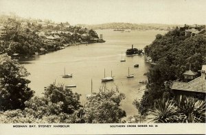 australia, NSW, SYDNEY, Mosman Bay (1920s) Southern Cross Series RPPC Postcard