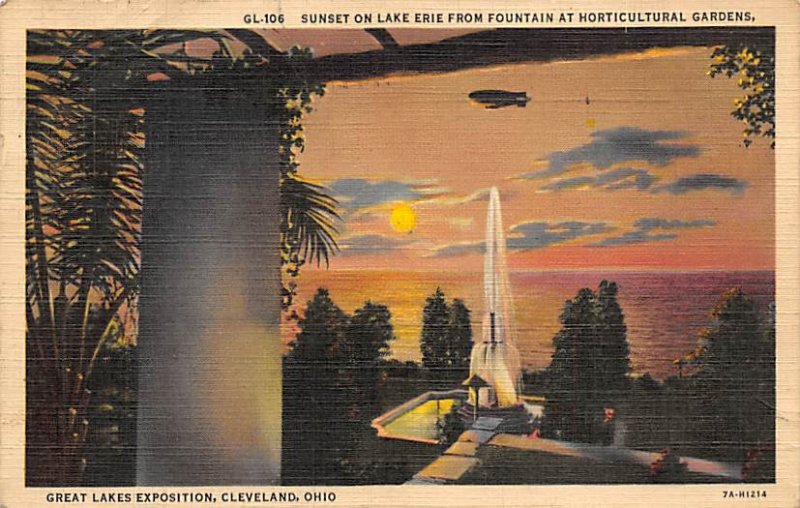 Lake Erie, Sunset Horticultural Gardens, Great Lake Exposition - Cleveland, O...