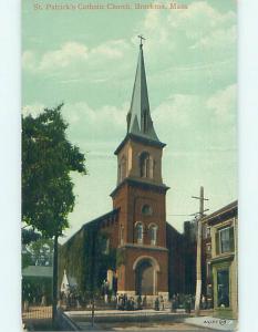 Unused Divided-Back CHURCH SCENE Brockton Massachusetts MA p5091