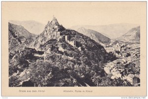 Gruse aus dem Ahrtal, Altenahr, Ruine m.Kreuz, Rhineland-Palatinate, Germany,...