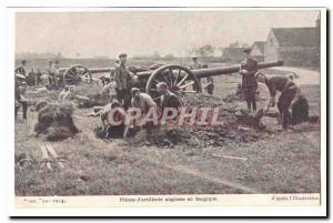 War 1914-1918 Old Postcard Pieces of English & # 39artillerie in Belgium