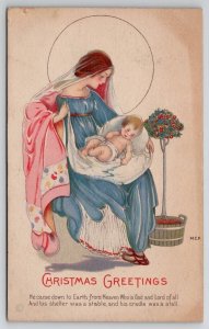 MEP Margaret Evans Price Christmas Mother Child Bethlehem Ser. 755 Postcard Z25