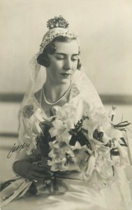 Ingrid of Sweden Queen consort of Denmark vintage royal brides photo postcard 