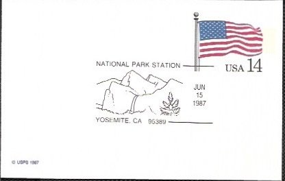 US UX117 Unused. US Flag,  Nat. Park Station - Yosemite, California