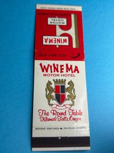 Matchbook Cover Winema Motor Hotel The Round Table Klamath Falls, Oregon MB158