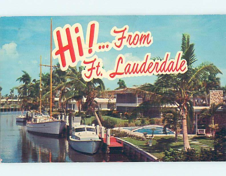 Pre-1980 BOATS DOCKED AT WATERFRONT HOMES Fort Lauderdale Florida FL F4519