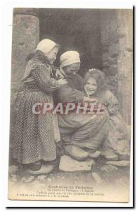 Finistere costumes Old Postcard Hunting Brittany L & # 39hallali Carhaix goin...