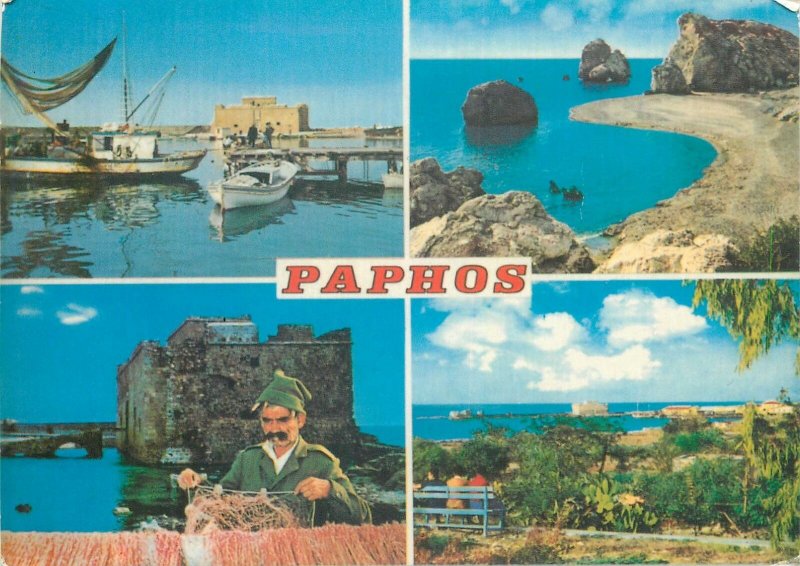 Souvenir Postcard Cyprus Paphos several aspects and views