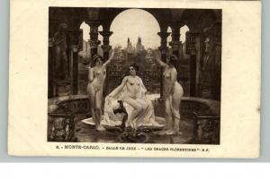 Nude Women Monte-Carlo c1910 Postcard