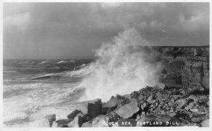 Lot313 rough sea portland bill  real photo  uk  Dorset