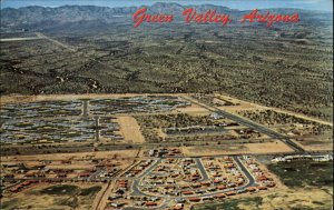 Green Valley Arizona AZ Birdseye View c1950s-60s Postcard