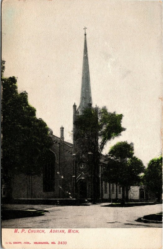 Postcard MI Adrian Methodist Protestant Church -UDB - C.1905 L17