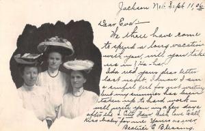 Jackson Nebraska Historic Ladies Women Real Photo Antique Postcard K61607