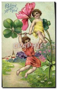 Old Postcard Fantasy Flowers Children Trefles